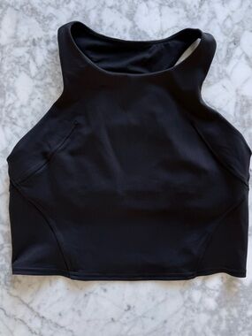 Lululemon Longline High Neck Sports Bra Tank | Black | Size 10| Built In Support